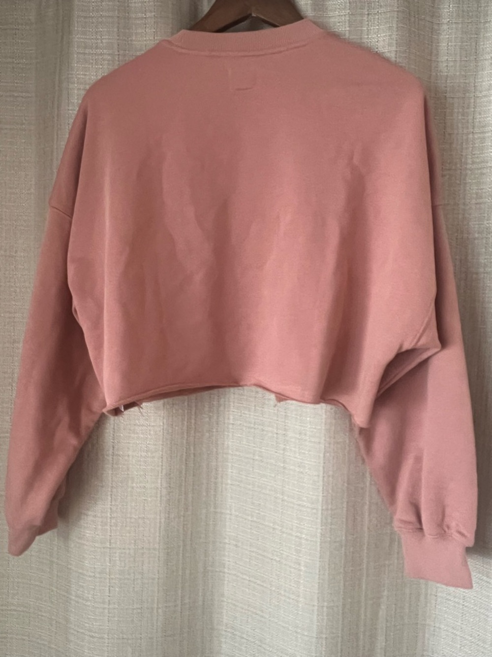 NIA Women's Cropped Crew Sweatshirt in Pale Mauve NWT Size S - Picture 5 of 11